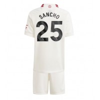 Manchester United Jadon Sancho #25 Tredjedraktsett Barn 2023-24 Kortermet (+ Korte bukser)
